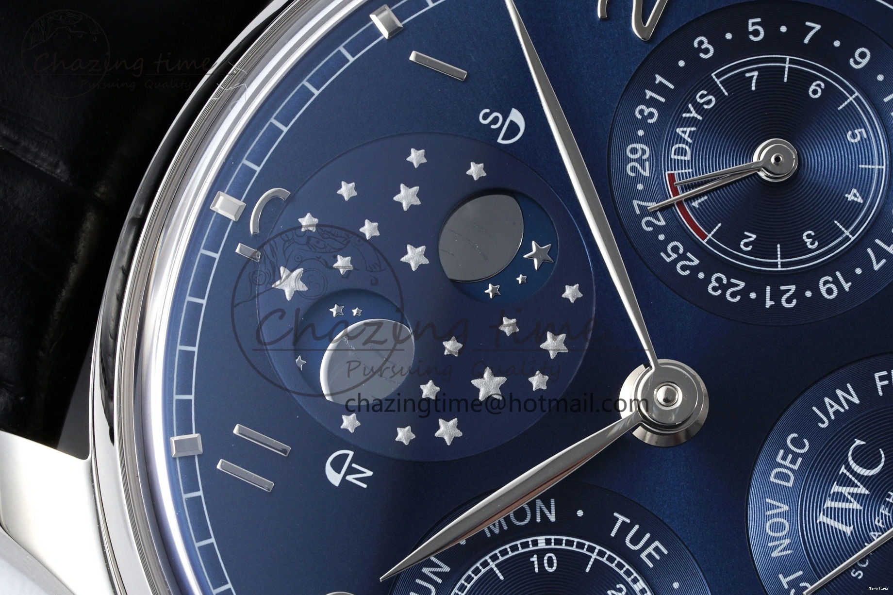 MIROTIME 0323 Bold Portugieser Perpetual Calendar SS 5033 APSF 1:1 Best Edition Blue Dial on Black Leather Strap A52610 Clone 7041